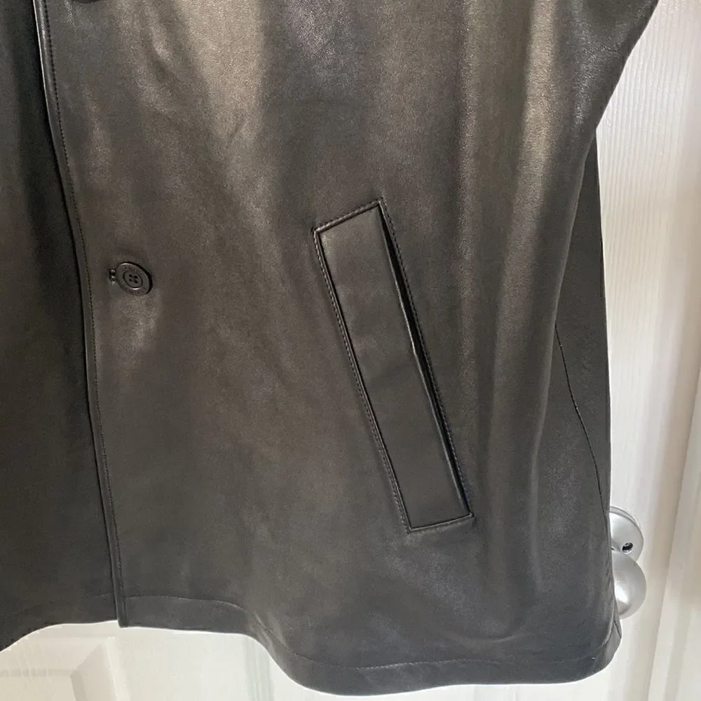 Daniel Cremieux Men’s Black Genuine Lamb Skin Leather Jacket Wool Lining Size L